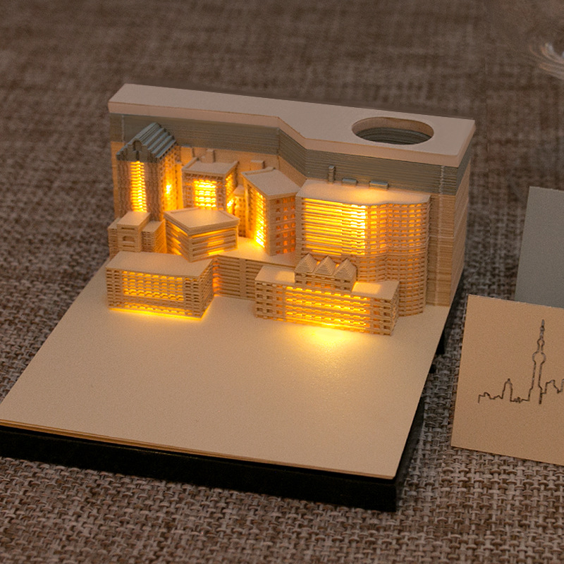 3D Sticky Memo Pad with Light City