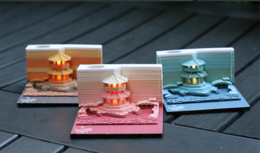 3D Sticky Memo Pad with Light Garden