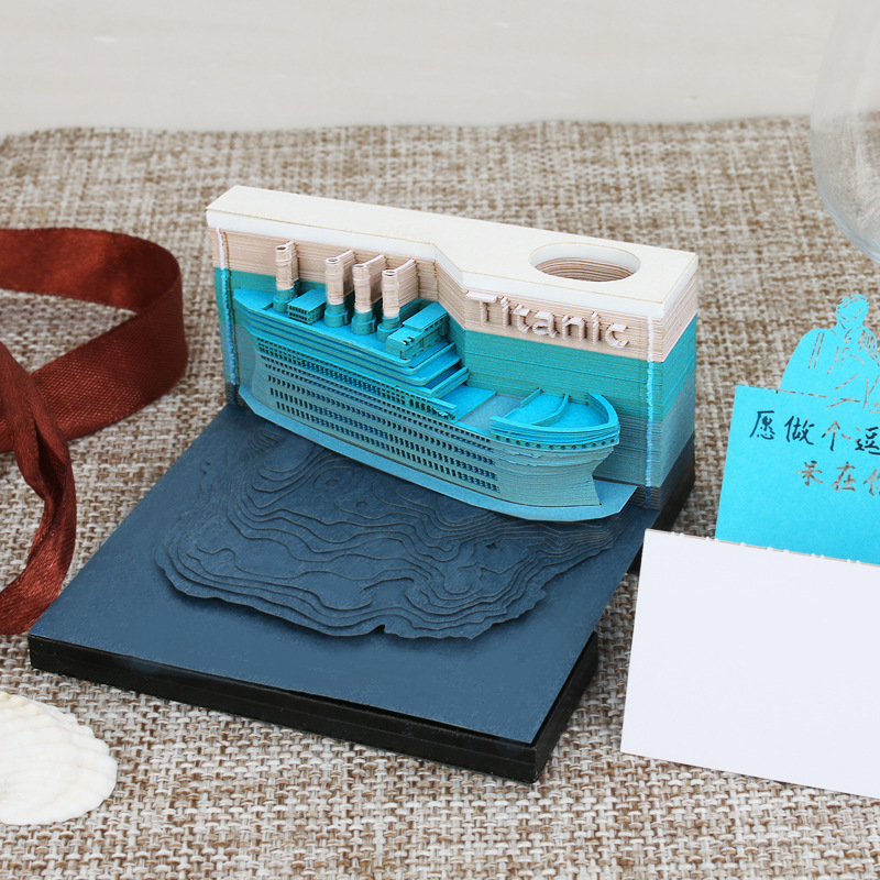 3D Sticky Memo Pad with Light Titanic