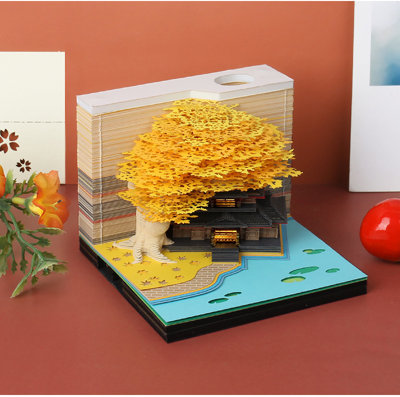 3D Sticky Memo Pad with Light Love Tree