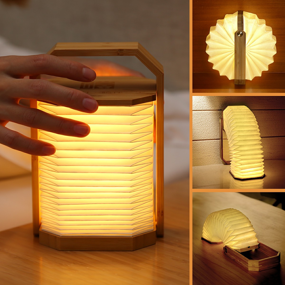 LED Lantern Lamp Paper Lamp Book Night Light Organ Style